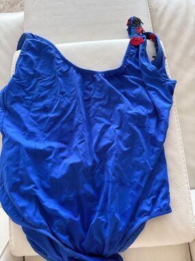Pinko Women's One-Piece Swimsuit in Royal Blue with Red Accent